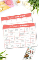 30 Days of Dinner Ideas {TWO PAGES}