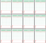 {12 PAGES} REUSABLE MONTH TO PAGE CALENDAR